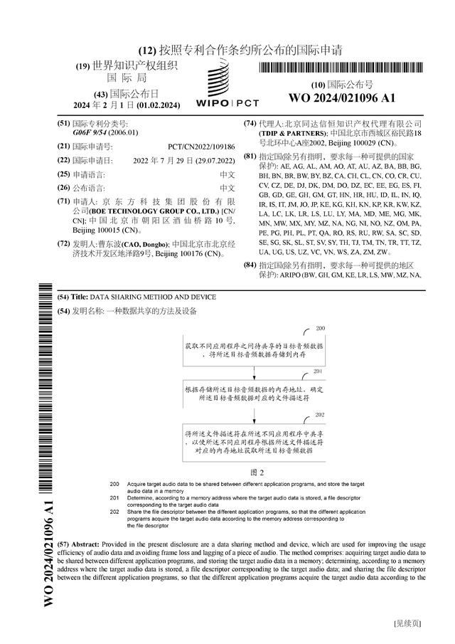 京东方Ａ公布国际专利申请：“像素驱动电路及其驱动方法、显示装置”